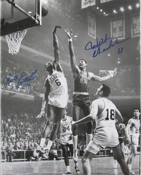 Wilt Chamberlain/Bill Russell Dual-Signed/Autographed 16X20 B/W Photo Jsa 190482