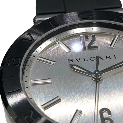 Bvlgari Diagono Dg42Sc Silver Ss/Rubber Strap