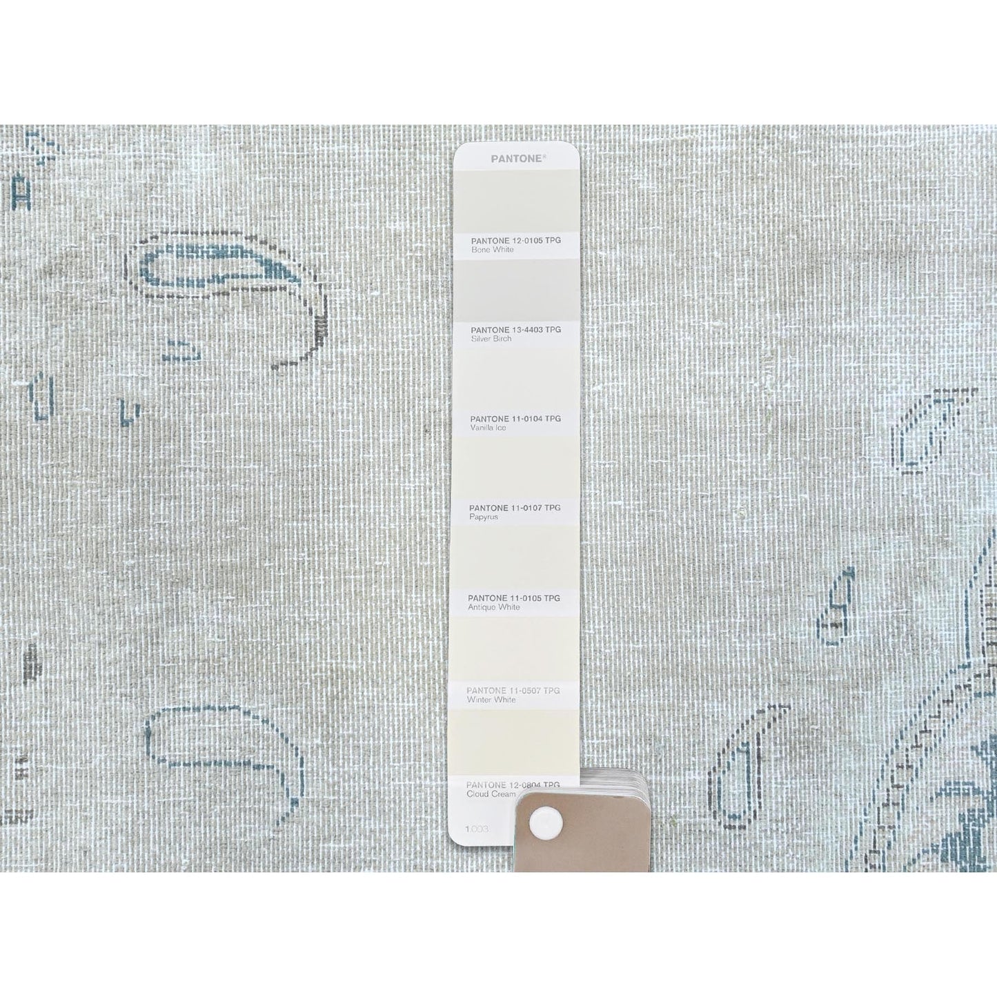 8'3"X11'1" Hand Knotted Ivory Vintage Farsian Karman Worn Wool Rug