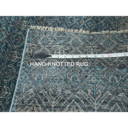 2'7"x7'7" Blue Kohinoor Herat Pattern Soft Wool Hand Knotted Runner Rug