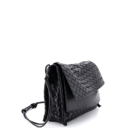 Bottega Veneta Knot Strap Shoulder Bag Intrecciato Leather Medium