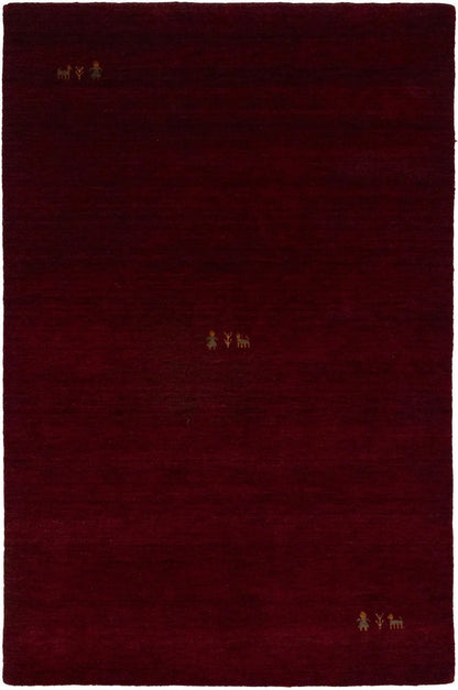 Maroon Red Gabbeh Modern Rug Pictorial Wool Home