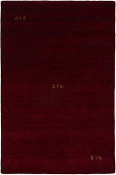 Maroon Red Gabbeh Modern Rug Pictorial Wool Home