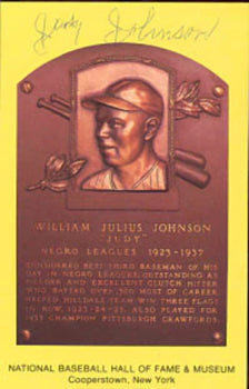 Judy Johnson Autograph/Signed Baseball Hof Plaque
