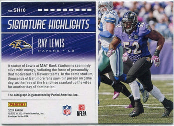 Ray Lewis 2021 Panini Signature Highlights