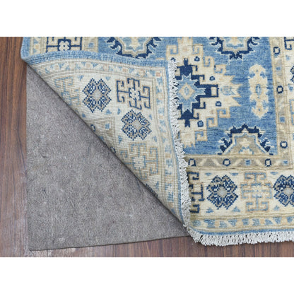 2'8"x9'6" All Over Design Hand Knotted Wool Vintage Look Kazak Runner Rug