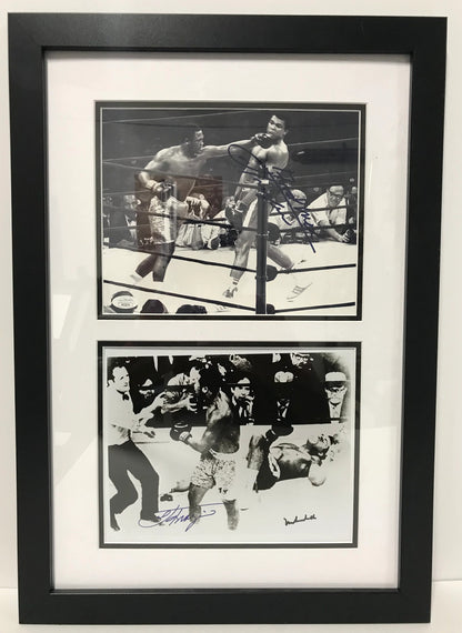 Muhammed Ali/Joe Frazier Dual Framed Photos (Jsa)