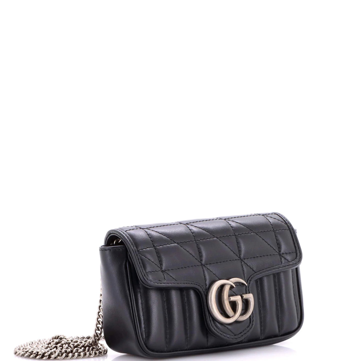 Gucci Gg Marmont Flap Bag Mixed Matelasse Leather Super Mini