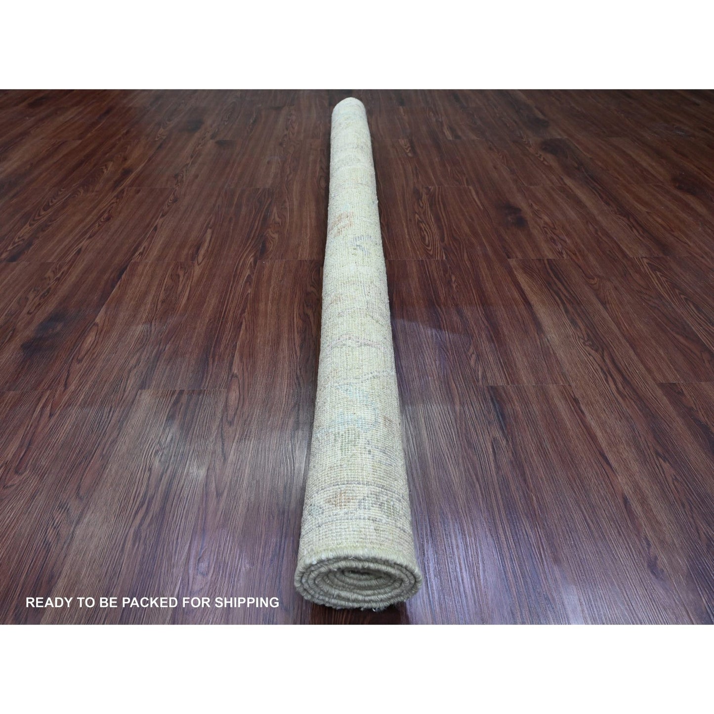 6'2"X6'2" Green Afghan Angora Oushak Hand Knotted 100% Wool Square Rug