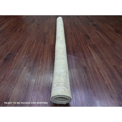 6'2"X6'2" Green Afghan Angora Oushak Hand Knotted 100% Wool Square Rug