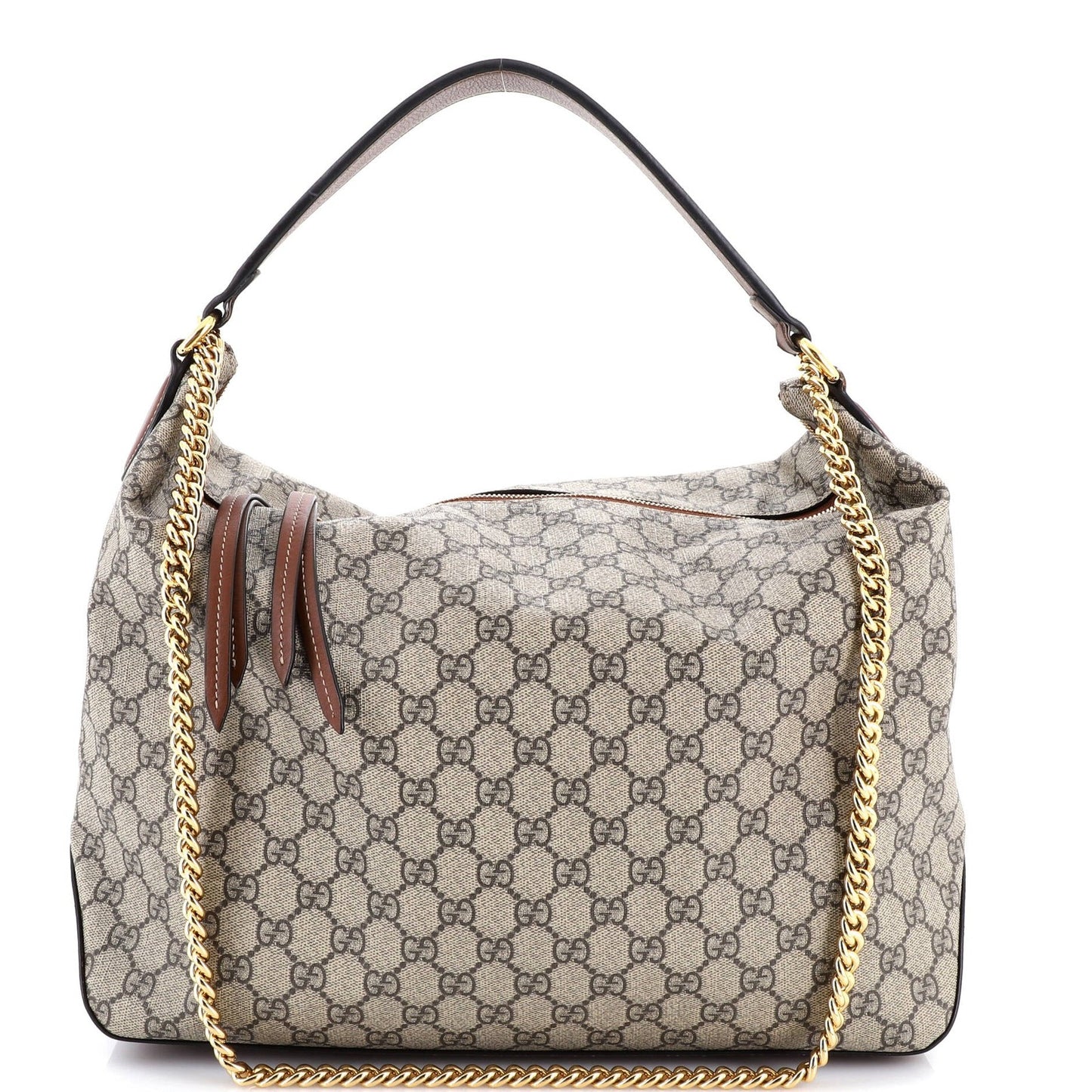 Gucci Chain Hobo Gg Coated Canvas Large