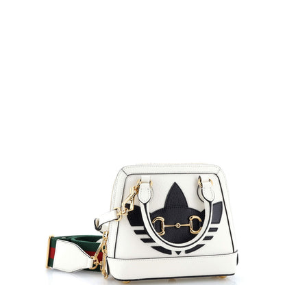 Gucci X Adidas Horsebit 1955 Top Handle Bag Leather With Applique Mini