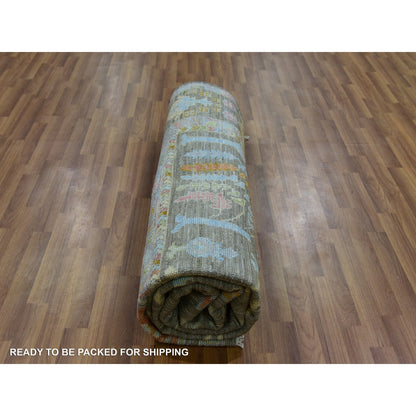 8'X10'3" Grayish Brown Hand Knotted 100% Wool Oushak Weave Oriental Rug