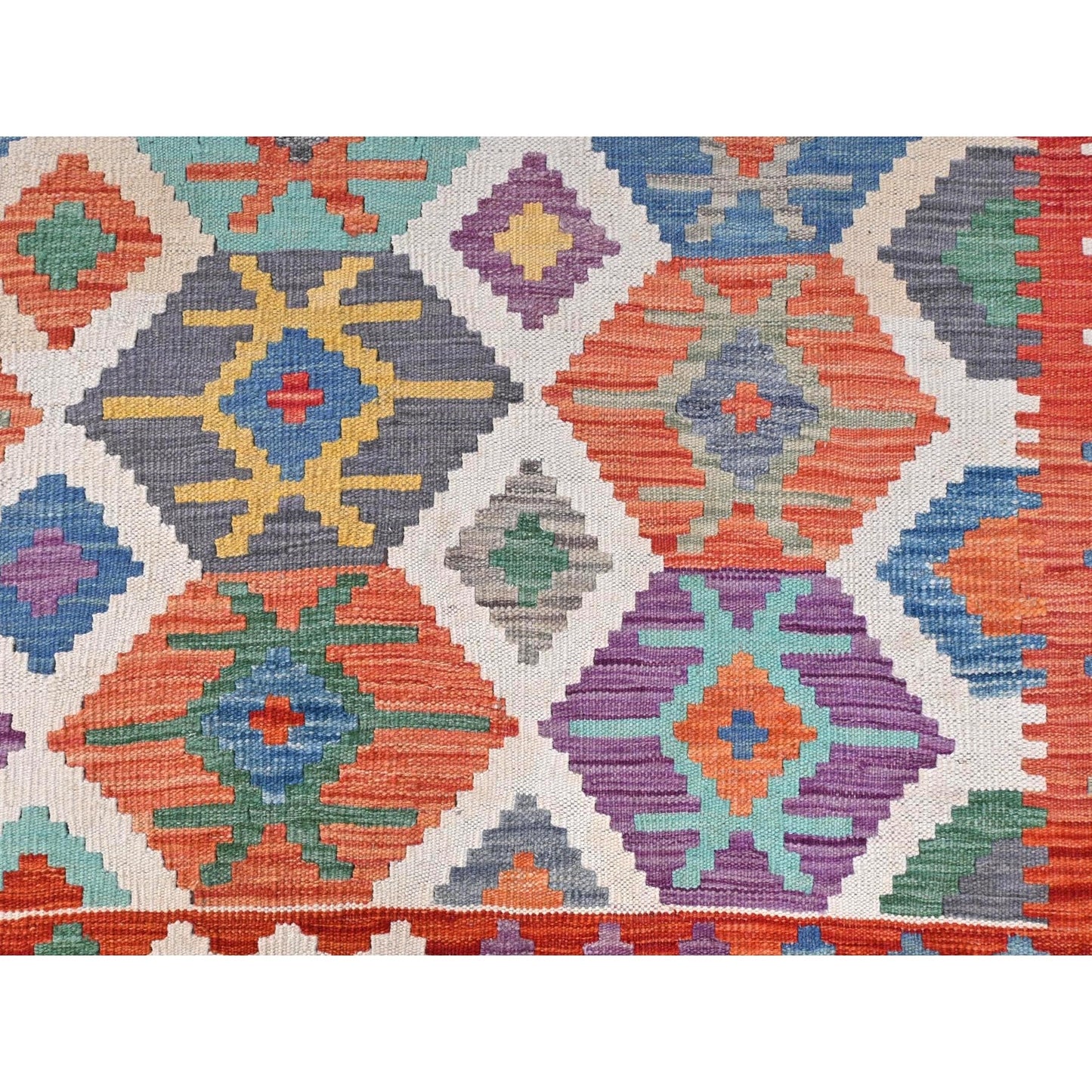 10'X16'5" Colorful Pure Wool Hand Woven Afghan Kilim Oversized Rug