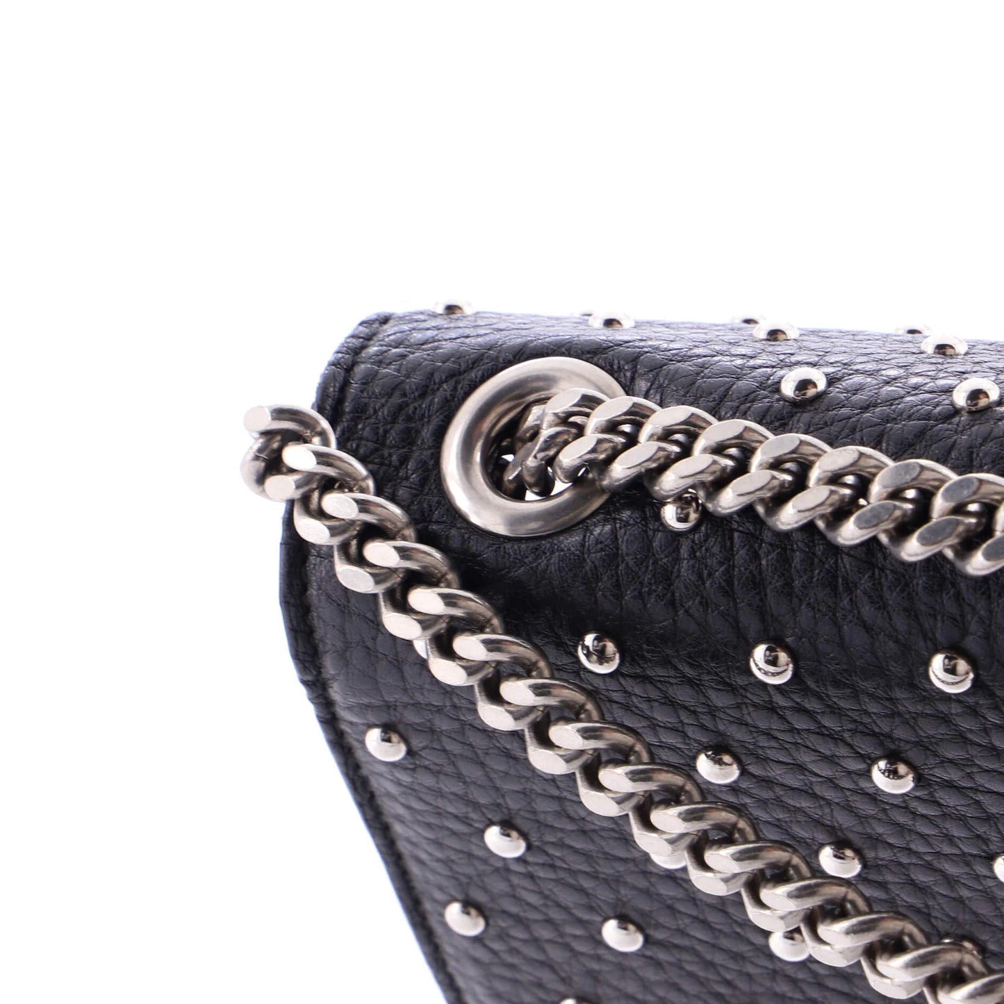 Gucci Miss Bamboo Shoulder Bag Studded Leather Medium