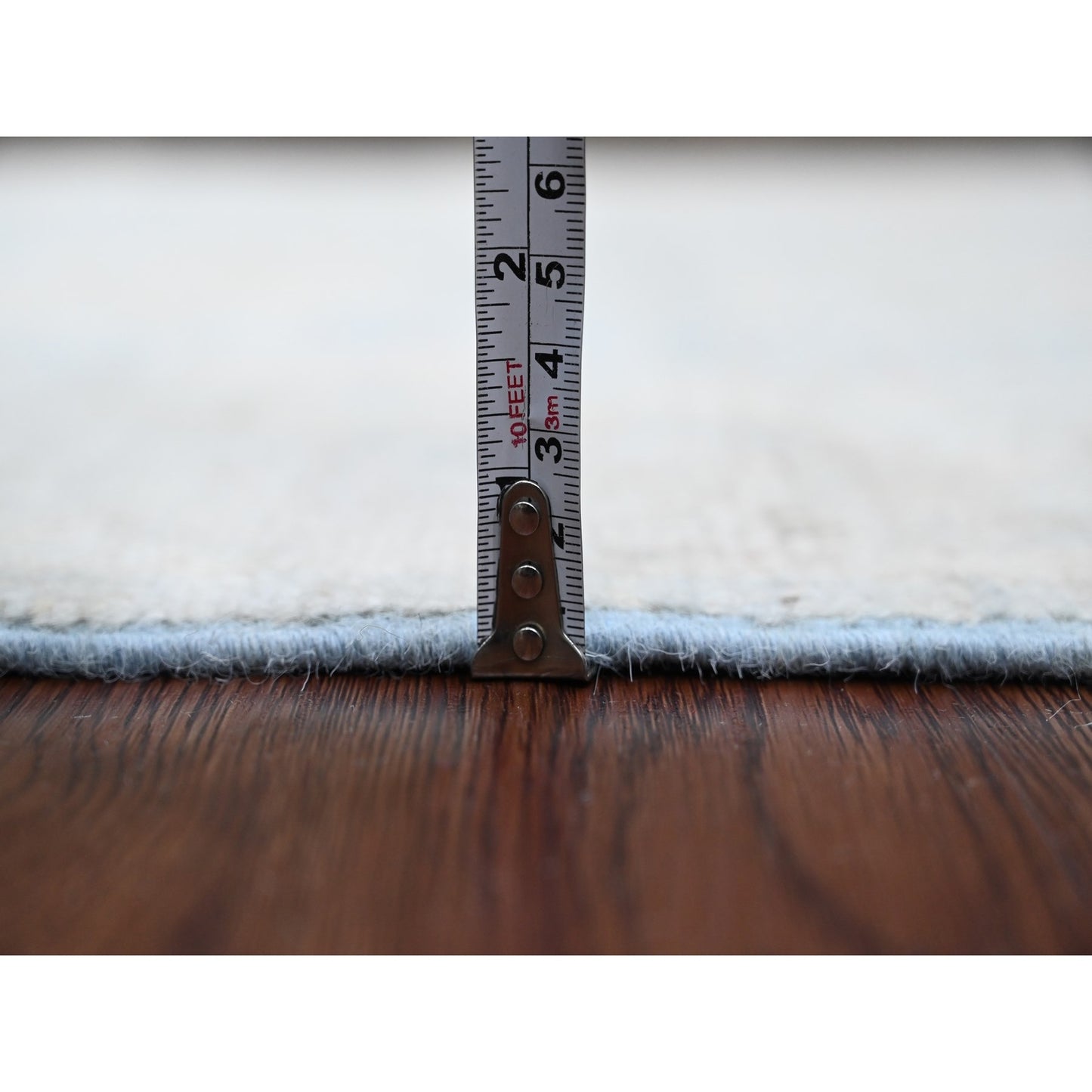 3'1"X15'6" Gray Angora Oushak Leaf Design Hand Knotted Wool Runner Rug