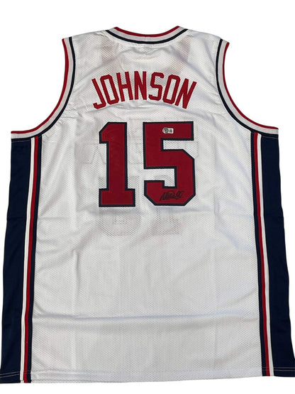 Magic Johnson Team Usa Autographed Custom Jersey (Beckett)