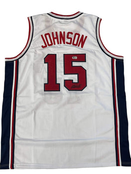 Magic Johnson Team Usa Autographed Custom Jersey (Beckett)