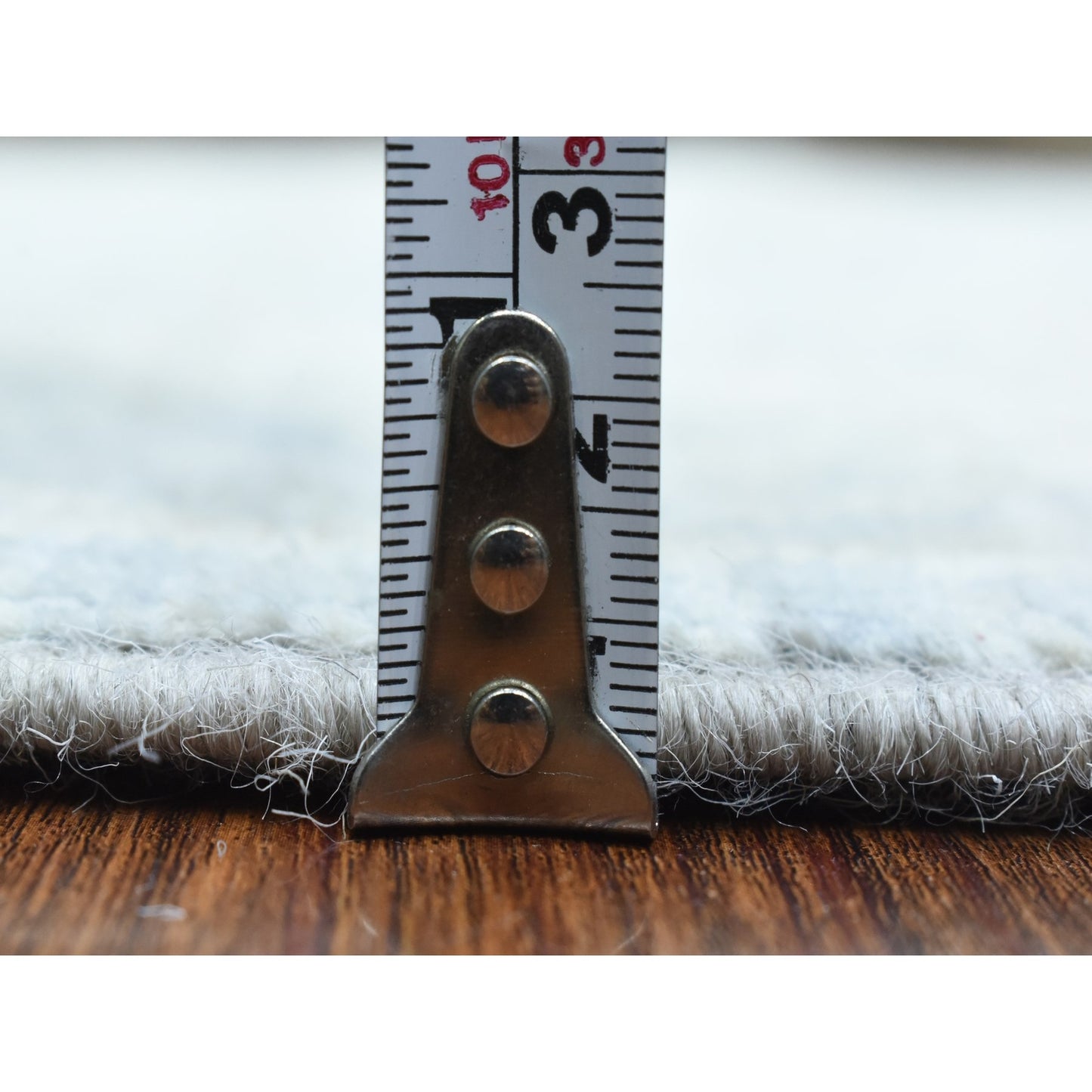 2'8"X9'6" Blue, Hand Knotted Washed Out Peshawar, Soft Wool, Runner Rug