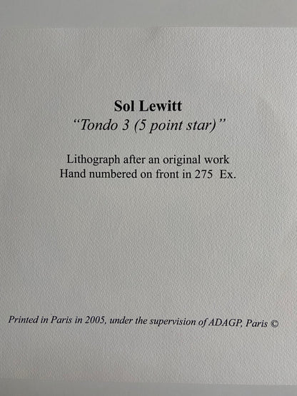 Sol Lewitt Lithograph Coa Numbered In Pencil 275 Ex