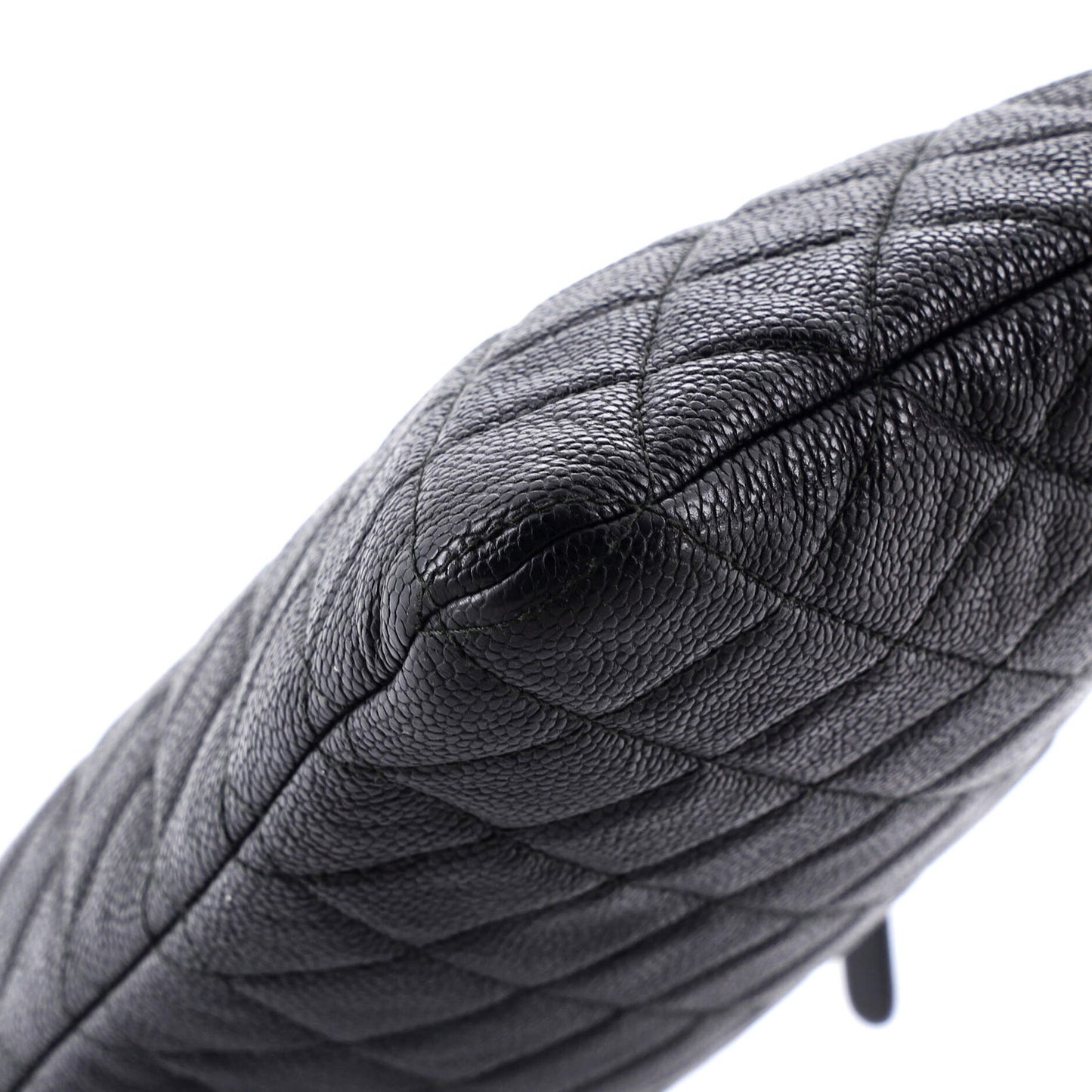 Chanel Boy O Case Clutch Quilted Caviar Medium