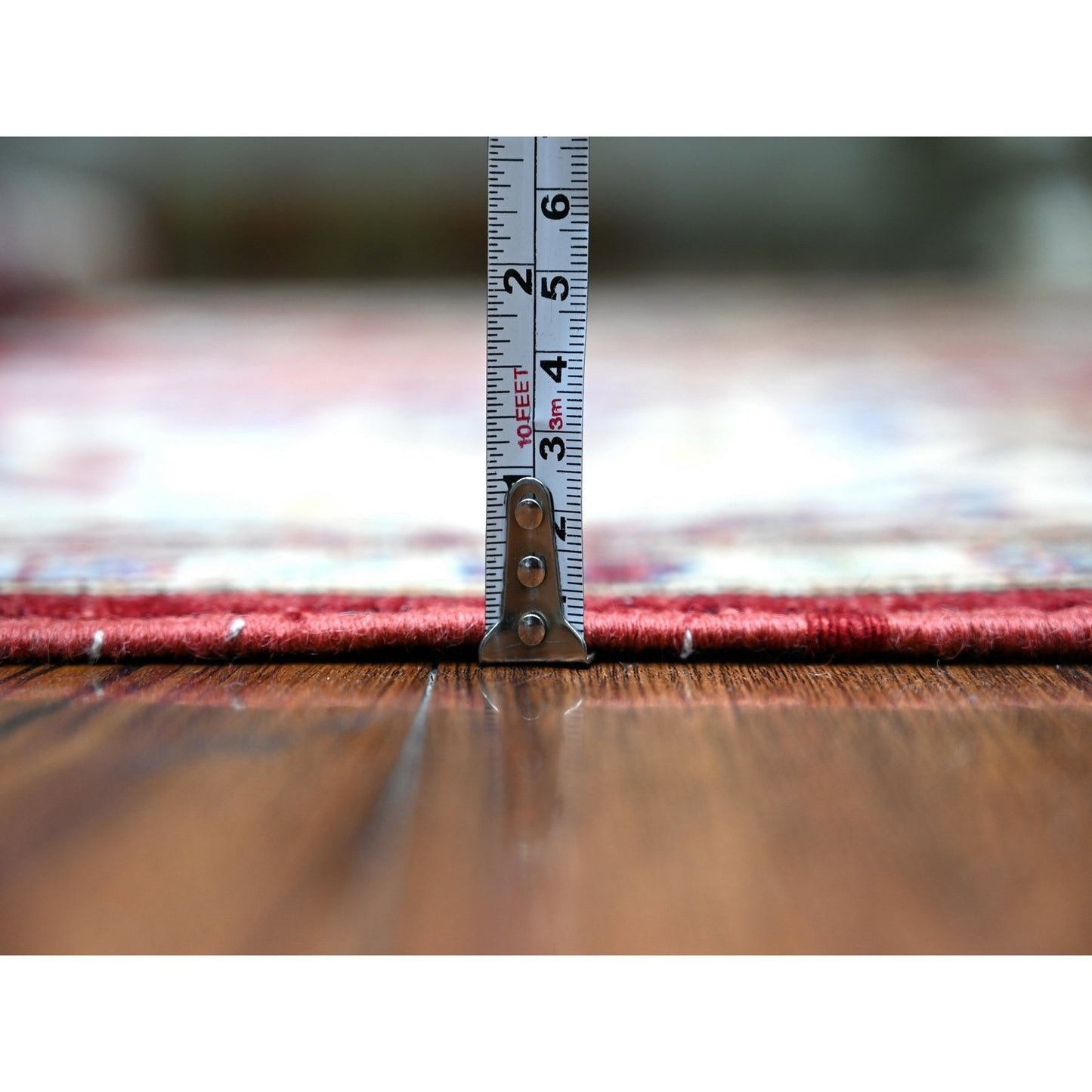 7'X10' Barn Red Hand Knotted Afghan Super Kazak Soft Shiny Wool Rug