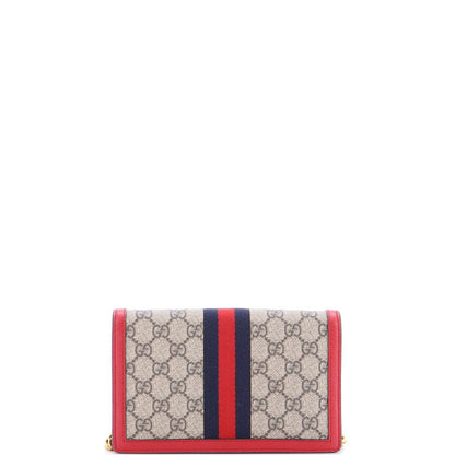 Gucci Queen Margaret Chain Wallet Gg Coated Canvas Mini