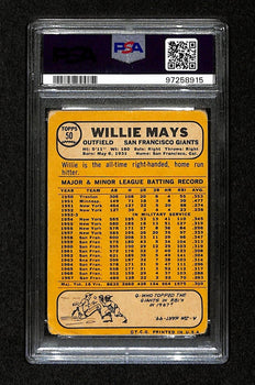1968 Topps Willie Mays Hof Signed #50 Card San