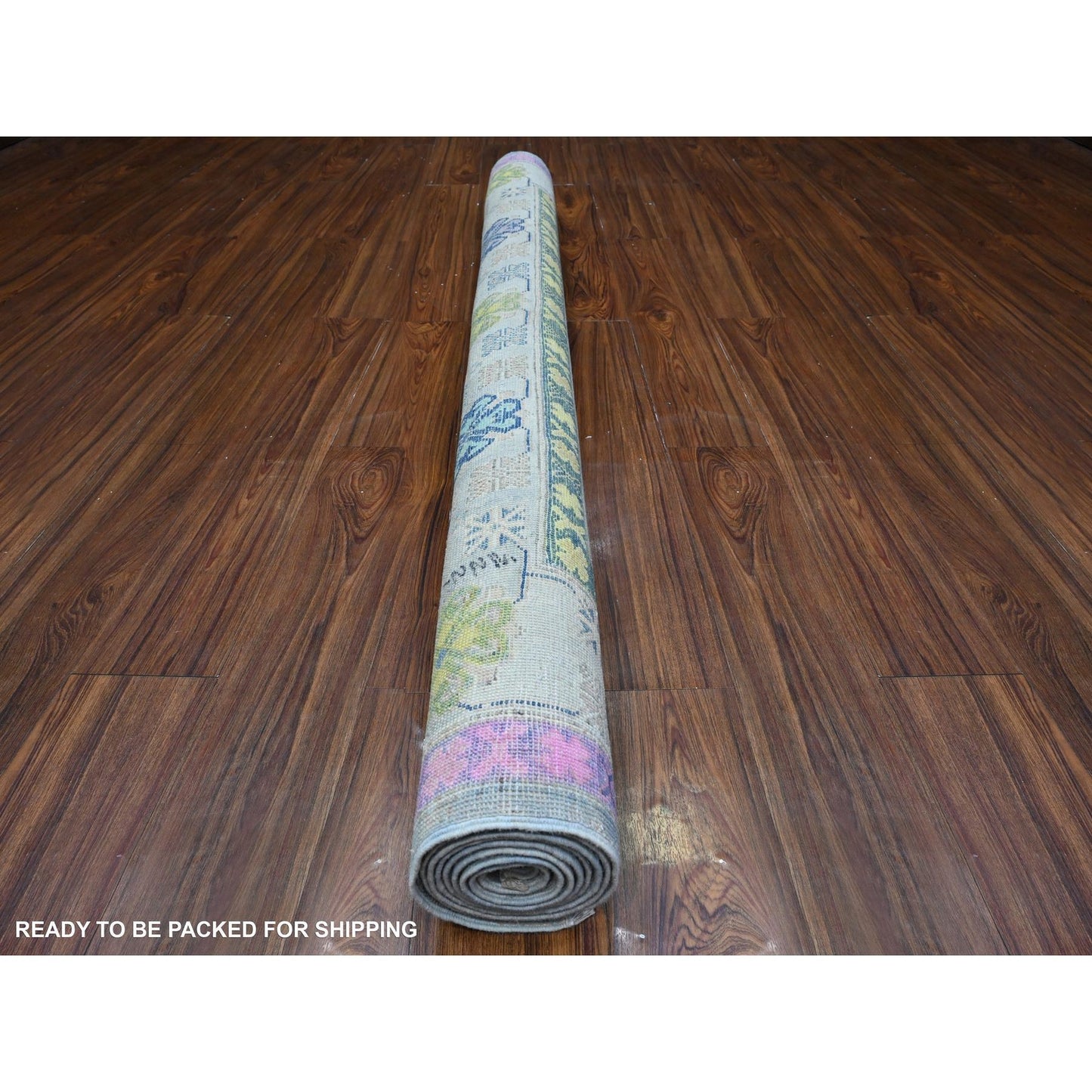 5'10"X8'10" Glaucous Gray Fusion Kazak Soft And Shiny Wool Oriental Rug