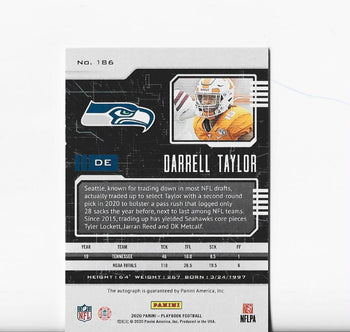 Darrell Taylor 2020 Panini Playbook #186 Rookie