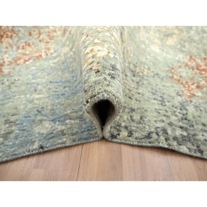 8'X10'6" Rust Red Zoroastrian Knot Abstract Design Wool Hand Knotted Rug