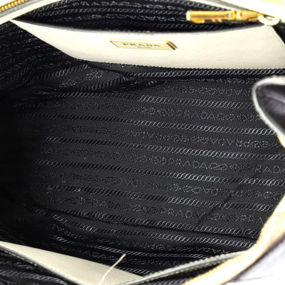 Prada Bicolor Double Zip Lux Tote Saffiano Leather Medium
