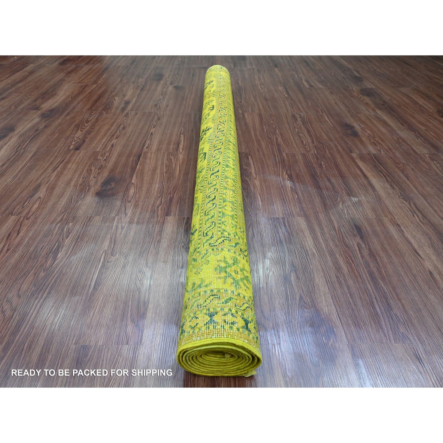 6'X8'6" Golden Brown Overdyed Kazak Tribal Design Hand Knotted Wool Rug