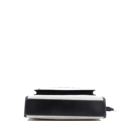 Burberry Logo Pocket Tote Canvas With Leather Medium