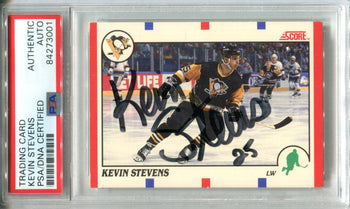 Kevin Stevens Autographed 1990 Score Card (Psa)