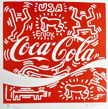 Keith Haring Lithograph Of A Coa Painting Signed Numbered Pencil Pen