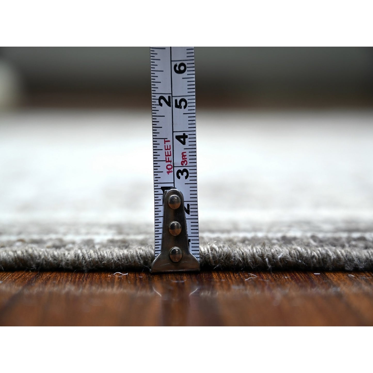 4'X5'9" Taupe Brown Finer Peshawar Wool Hand Knotted Oriental Rug