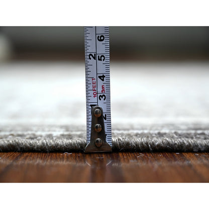 4'X5'9" Taupe Brown Finer Peshawar Wool Hand Knotted Oriental Rug