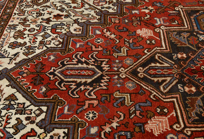 Handmade Serapi Heriz Oriental Rug 7X9 Ft Vintage