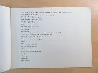 Robert Wilson Lucinda Childs I Was Sitting On My Patio 1St Edition 1978 London