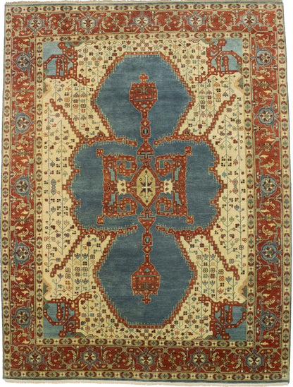 9X12 Ft Handmade Wool Indo-Viss Rug Vintage Style