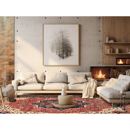 10'2"X13'8" Red Seeripe Heris Aryana Collection Soft Wool Hand Knotted Rug