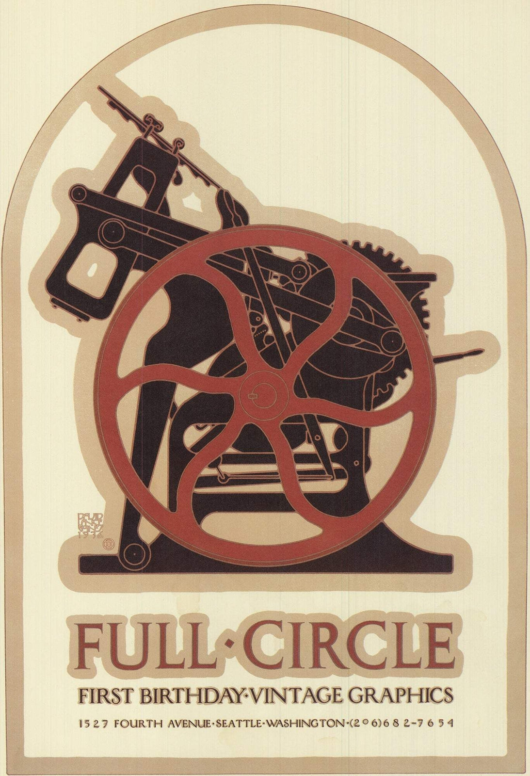 David Lance Goines Full Circle Vintage Graphics " Offset Lithograp