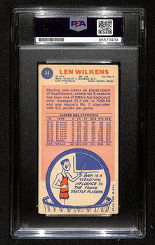 Len Wilkens Hof Seattle Signed/Inscr 1970-71 Topps Rc Card #44 Psa/Dna 198709