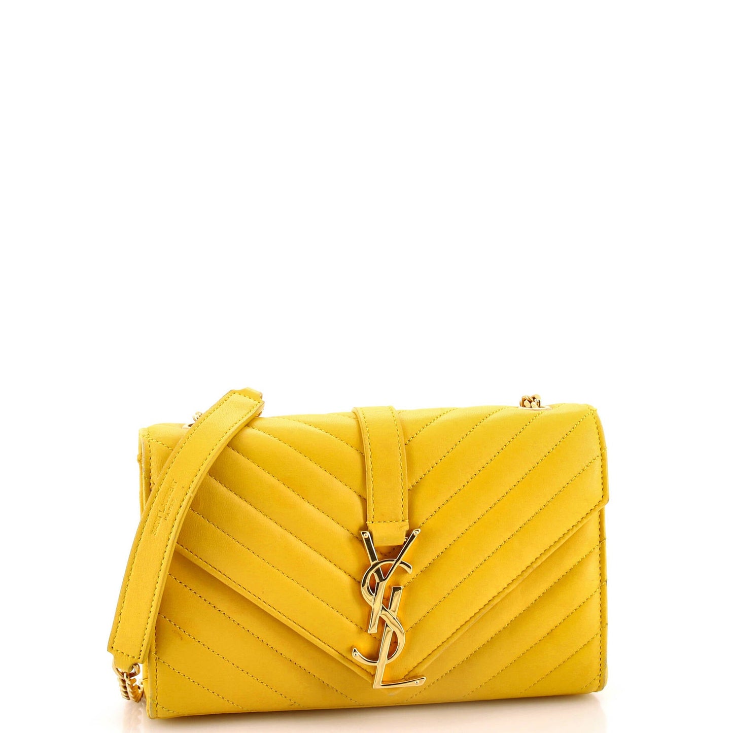 Saint Laurent Classic Monogram Envelope Satchel Matelasse Chevron Leather Small