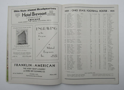 Nov. 2, 1935 Notre Dame Vs. Ohio State Vintage