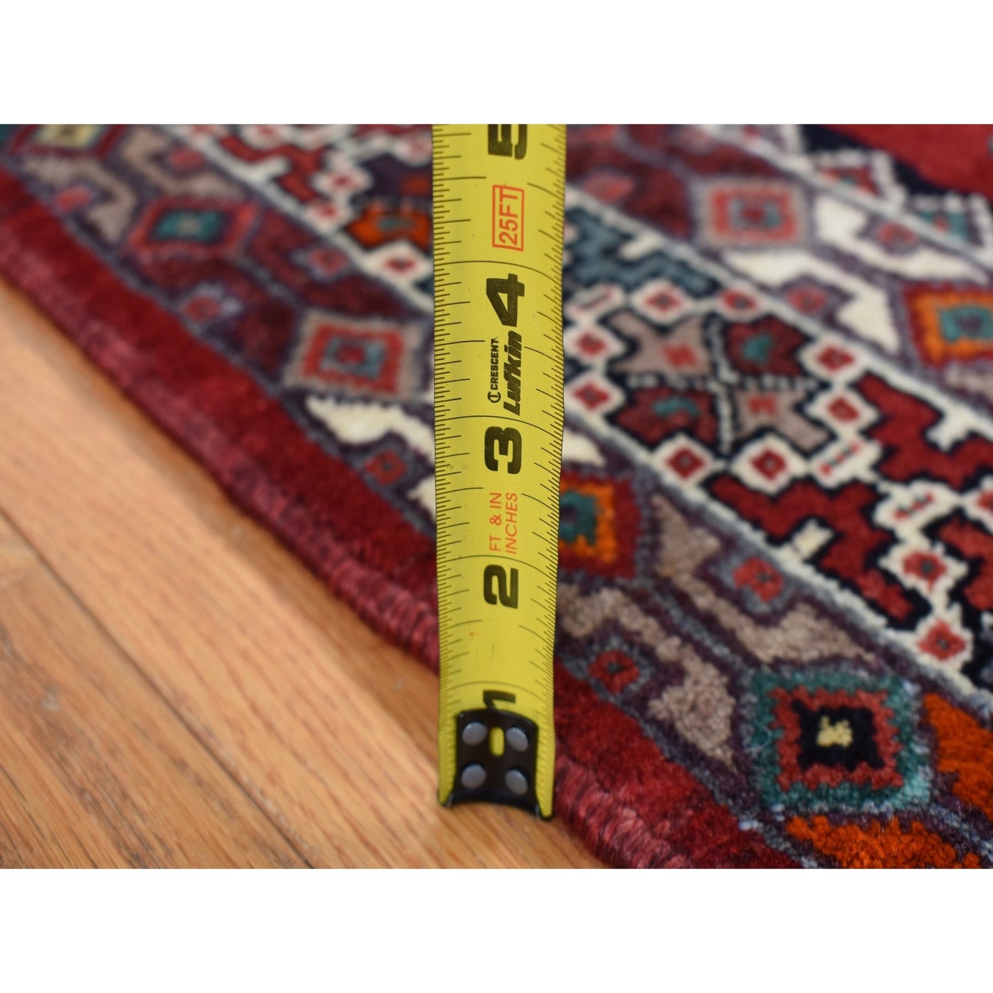 4'8"x9'7" Blue New Zoroastrian Khamadan Wool Hand Knotted Runner Rug