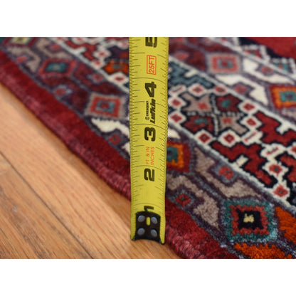 4'8"x9'7" Blue New Zoroastrian Khamadan Wool Hand Knotted Runner Rug