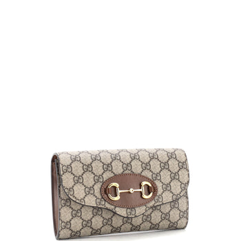 Gucci Horsebit 1955 Curved Flap Shoulder Bag Gg Coated Canvas Mini