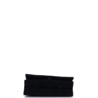 Chanel Vintage Cc Chain Full Flap Bag Quilted Suede Small